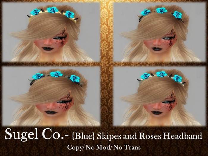 Sugel Co.- {Blue} Skipes and Roses Headband