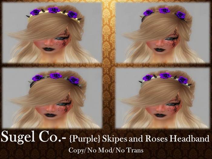 Sugel Co.- {Purple} Skipes and Roses Headband