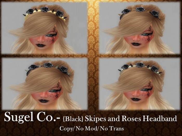 Sugel Co.- {Black} Skipes and Roses Headband