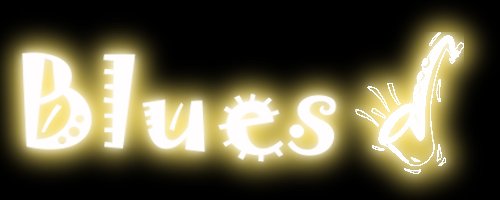 *** NEON BLUES SIGN WITH BLING EFFEKT ***