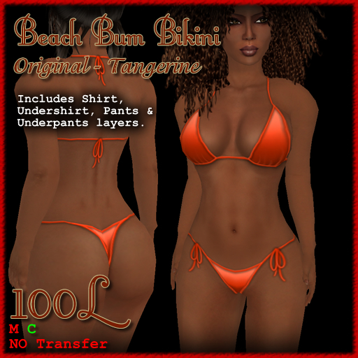 [ Demure ] Beach Bum Bikini - Tangerine