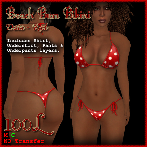 [ Demure ] Beach Bum Bikini - Red Dots