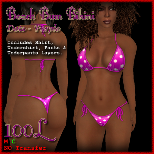 [ Demure ] Beach Bum Bikini - Purple Dots
