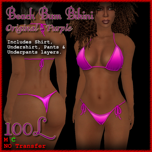 [ Demure ] Beach Bum Bikini - Purple