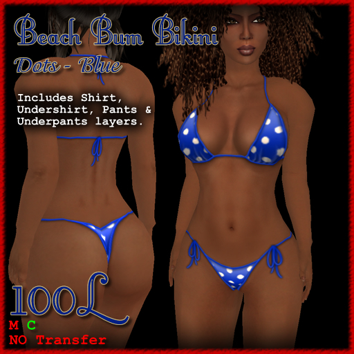 [ Demure ] Beach Bum Bikini - Blue Dots