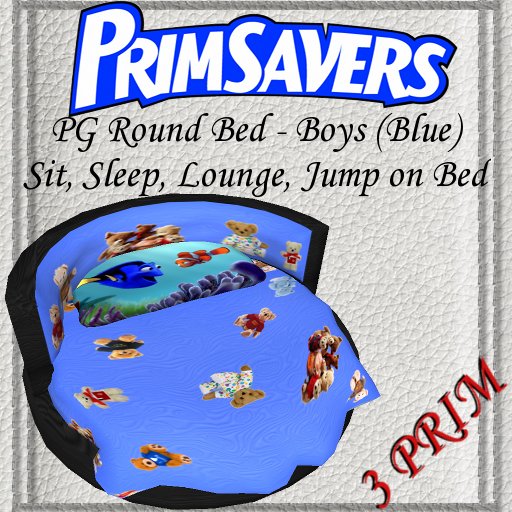 PrimSavers - 3 Prim Round Bed PG Blue - 3 simultaneous kids