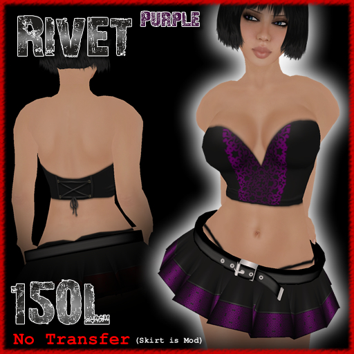 [ Demure ] Rivet Outfit - Purple