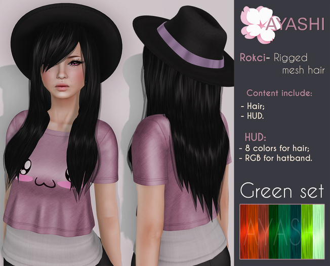 [^.^Ayashi^.^] Rokci ver.2-Green set (Rigged mesh)