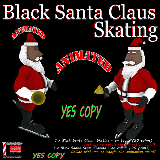 Black Santa Claus Skating - box