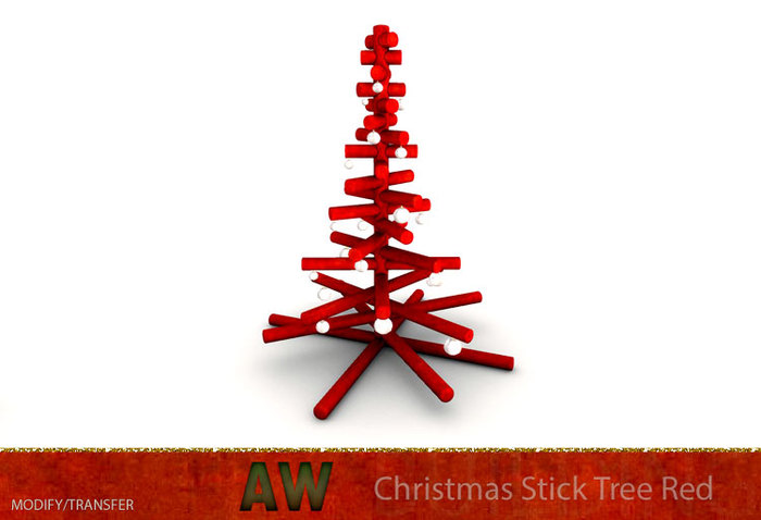 *AW* Christmas Stick Tree Red