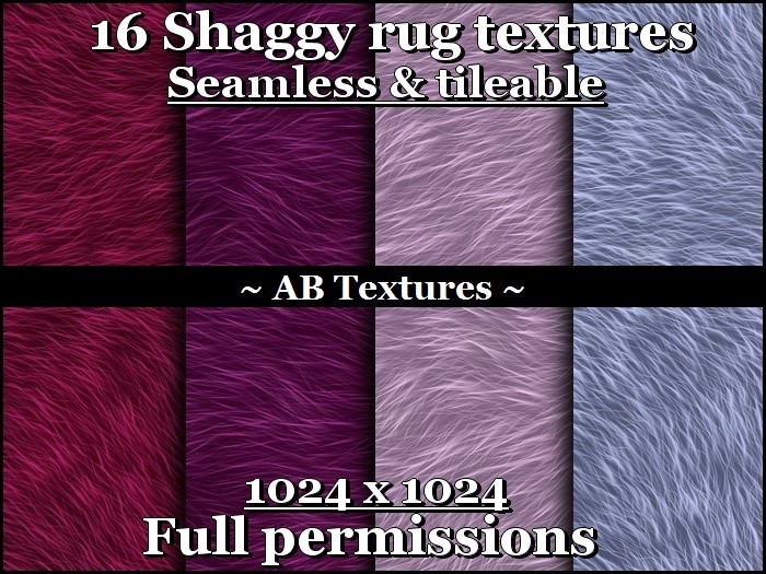 Shag Rug Texture Normal Map Second Life Marketplace - 16 shaggy rug textures 1024x1024 Seamless ...