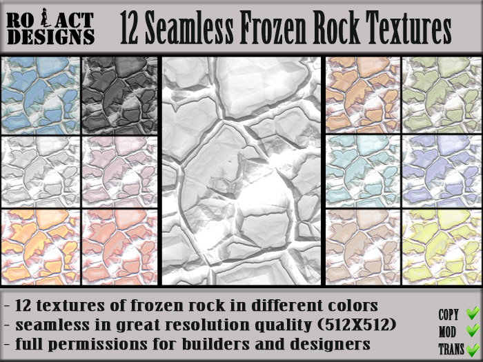 Ro!Act Designs 12 Seamless Frozen Rock Textures