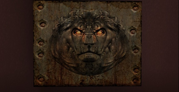 ~FT~lion with burning eyes wall decor_box