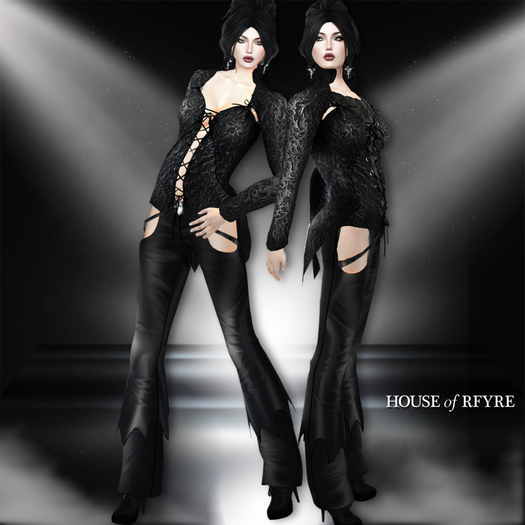 RFYRE SAVAGE MESH LEATHER AND BROCADE FOR WOMEN - BLACK [B]