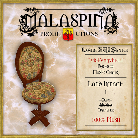 "Luigi Vanvitelli" Rococo Music Chair