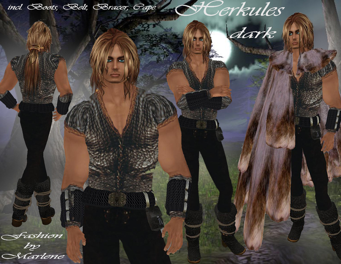 *MG Herkules dark, movie outfit , cape, belt, boots,