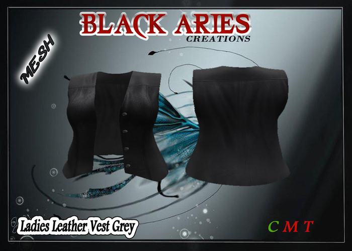 Ladies Leather Vest Grey