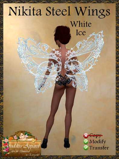 *Goddess* Nikita Steel WhiteIce Fairy Wings