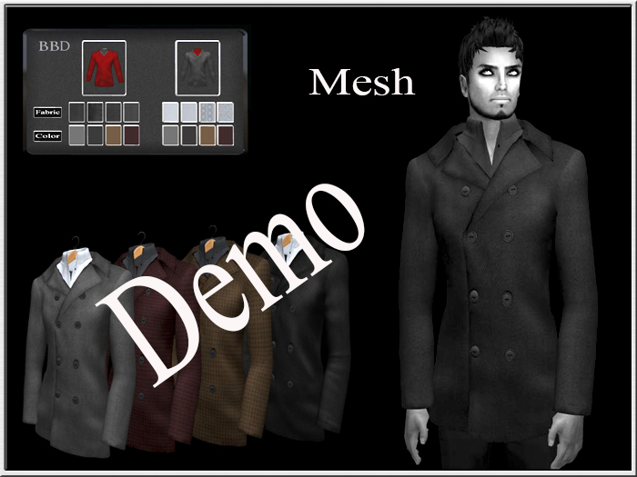 BBD Mesh  Male Coat front closed withe Shirt Demo