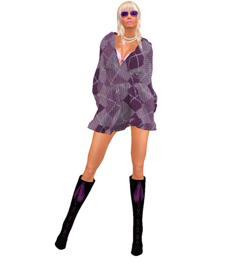 TW>Wool Sweeter Dress Plum