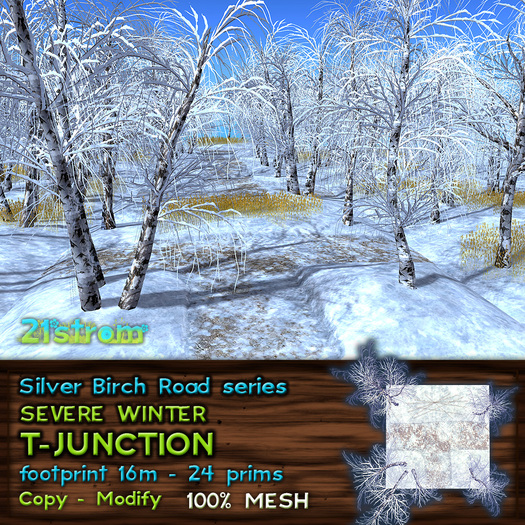 21strom Silver Birch Roads SEVERE WINTER [T-JUNCTION] - mesh landscape, copy+mod