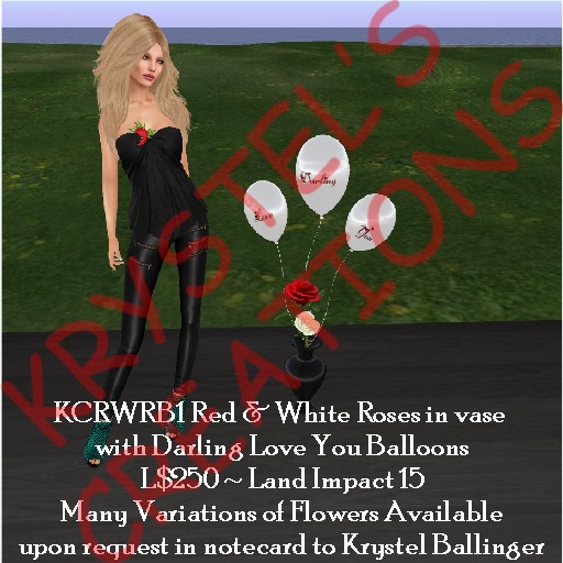 KCRWRB1 Sculpted Red & White Rose Love You Balloons (Rezz Me)