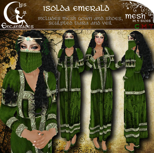 Isolda Emerald - medieval mesh outfit **OUTLET ITEM**