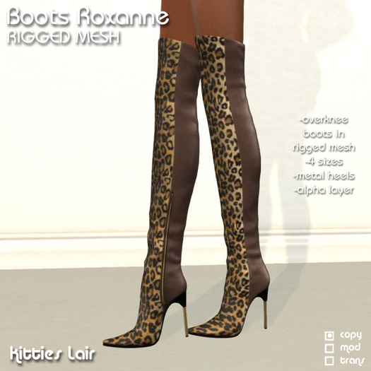 *KL* Overknees Roxanne Cheetah Tan Mix