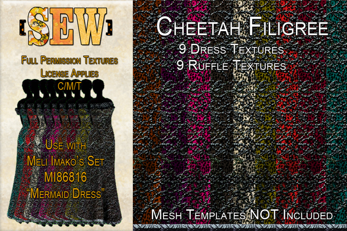 [SEW] Full Permission Textures MI86816 - Cheetah Filigree