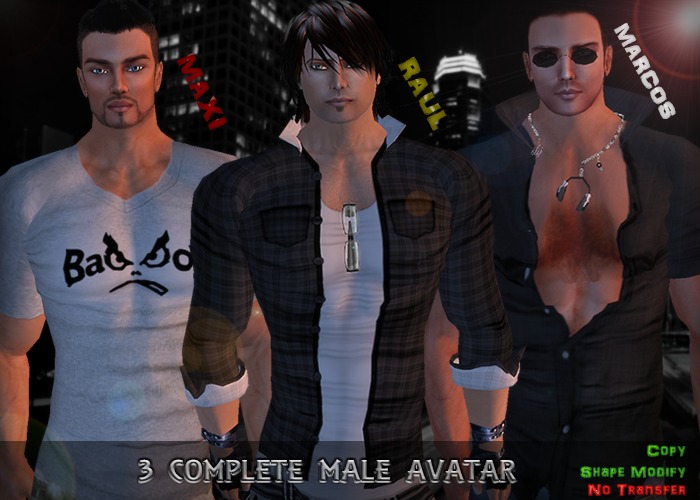 Complete Male Avatars x 3 (Raul.Maxi.Marcos)