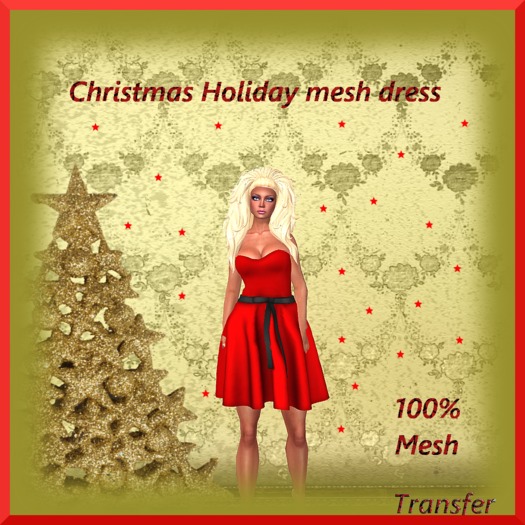 Christmas Holiday Mesh Dress-BOXED