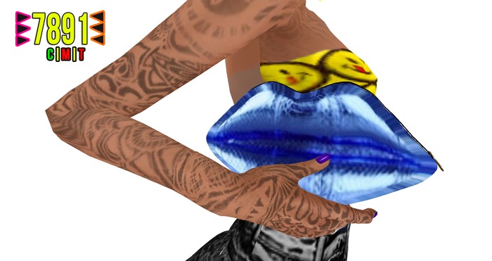 [7891.] Lips Clutch - Blue (W\Resize&ArmPoses)