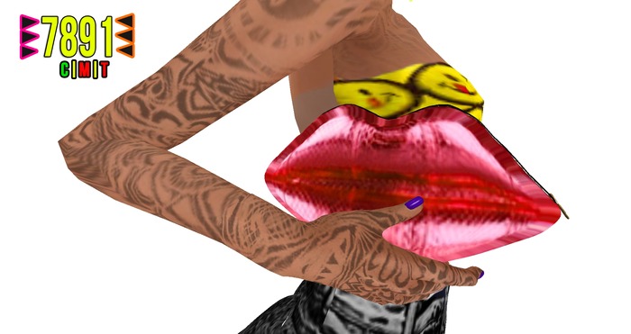 [7891.] Lips Clutch - Red (W\Resize&ArmPoses)