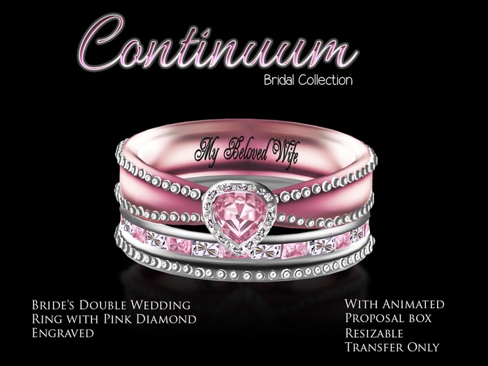 Exquisite Continuum Pink Platinum Wedding Ring