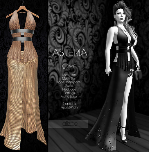 *Asteria Creations - Alizee Gown/2 Options(Pearls&Plain) POWDER
