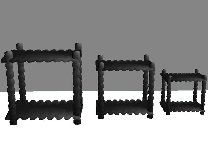 black sculptured tables