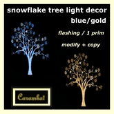 Christmas snowflake tree light decor blue/gold - MOD/COPY