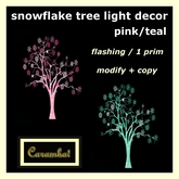 Christmas snowflake tree light decor pink/teal - MOD/COPY