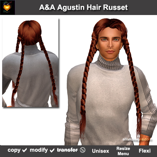 A&A Agustin Hair Russet (Special Color). Rather slim and tight fit unisex style with 4 braids.
