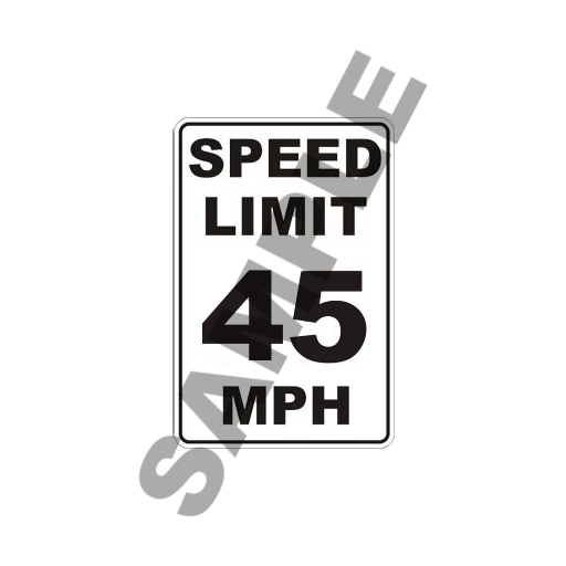 SPEED LIMIT 45 MPH SIGN 