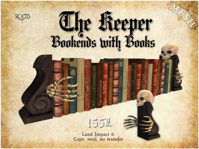 [noctis] "The Keeper" bookends and books BOXED