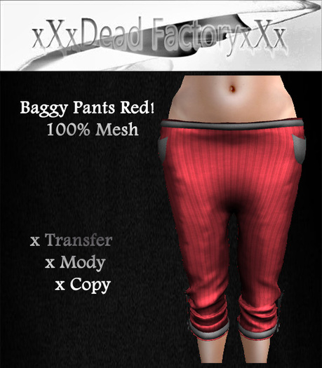 xXxDead FactoryxXx Baggy Pants Red BOX