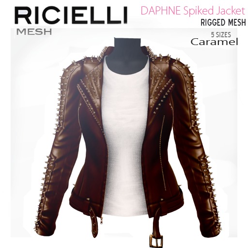 R.icielli - DAPHNE Mesh Spiked Jacket / Caramel