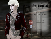 {REVERIE} Mesh Cropped Leather Jacket - Red Dragon