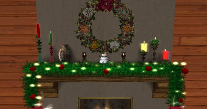 Christmas fireplace complete