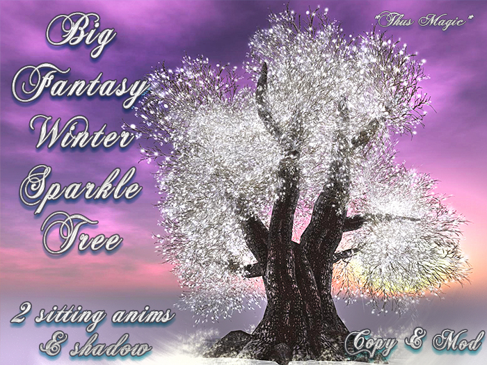 Thus Magic* - Big Fantasy Winter Sparkle Tree  - COPY-MOD - 9 prims = LIMITED TIME PROMO PRICE