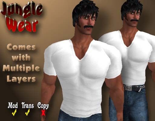 Jungle Wear - Basic V Neck T-Shirt (White)