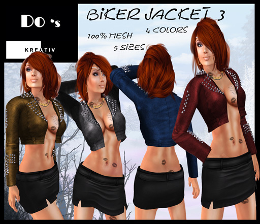 ~DEMO~  Biker Jacket 3  LEATHER  ~DEMO~