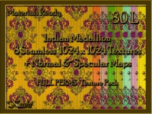 *Kushi* Indian Medallion Embroidery Seamless Textures Materials Ready Full Perms High Res 1024x1024 Tileable Repeating