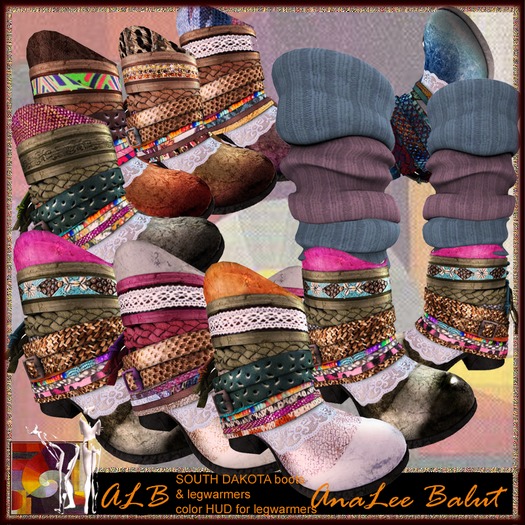 Second Life Marketplace ALB SOUTH DAKOTA boots & Legwarmers FATPACK